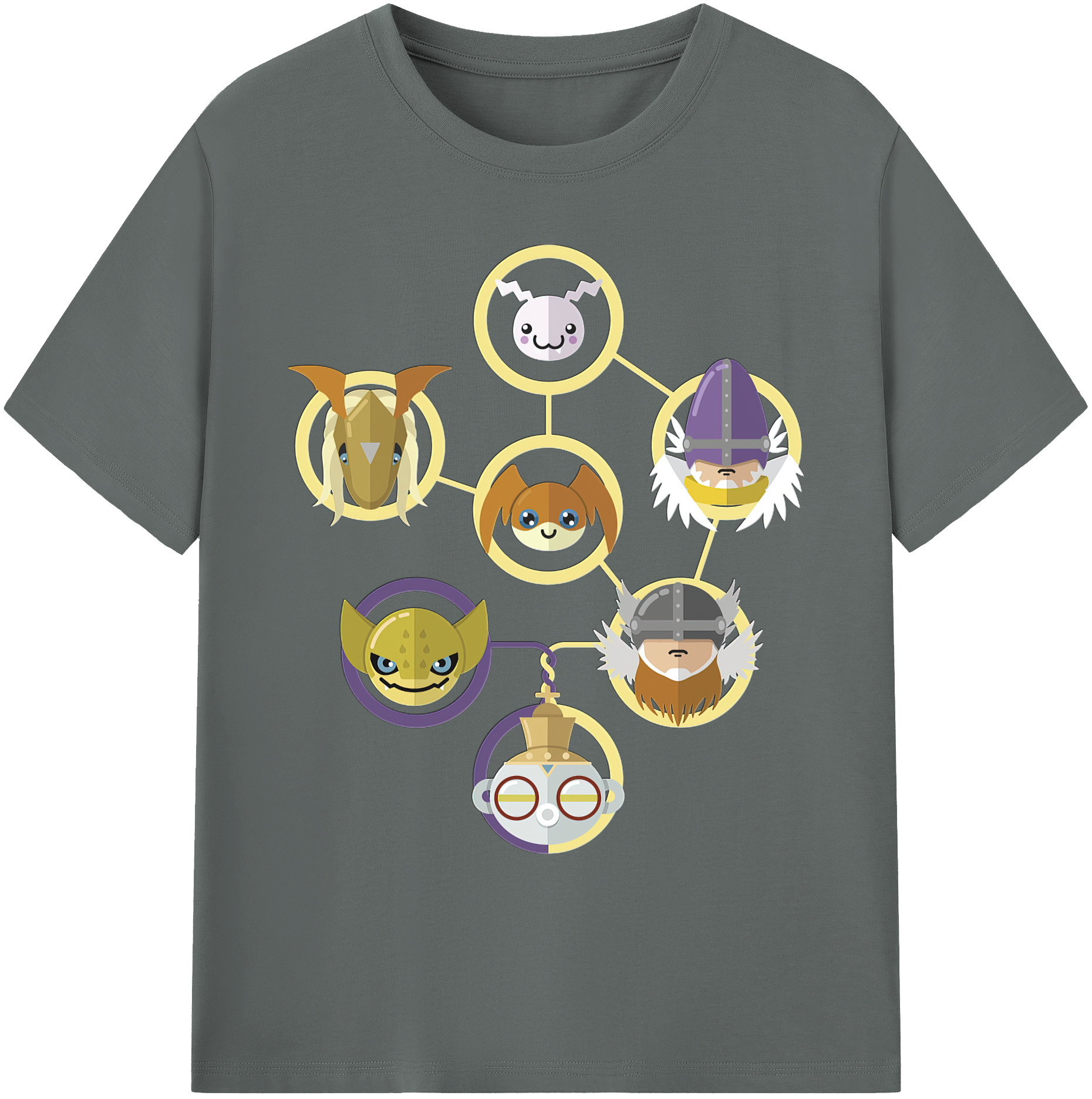 （画像用） Digimon デジタルモンスター/デジモン 綿100％ メンズ半袖Tシャツ｜肌触りやわらか＆通気性
